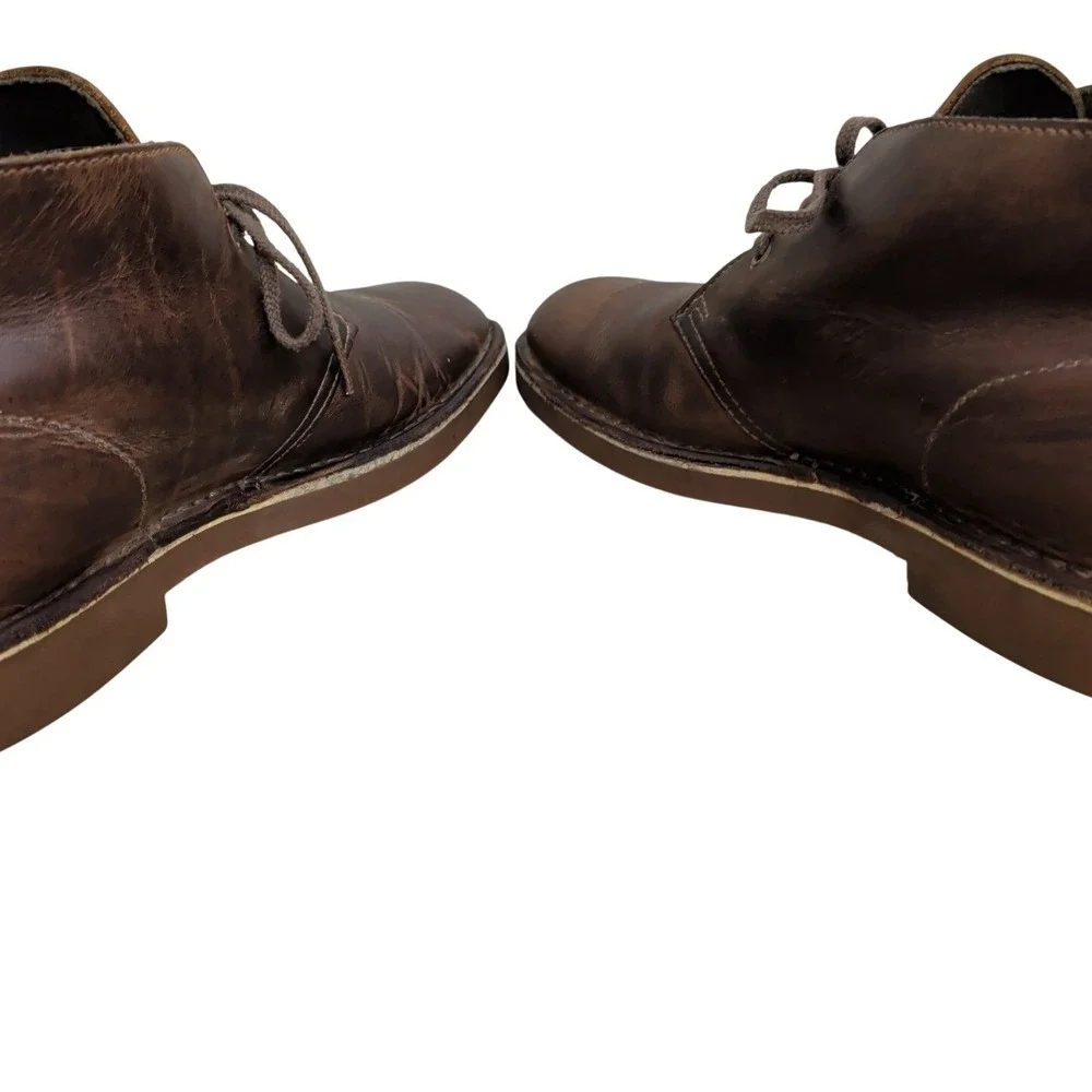 Clarks Bushacre 2 Mens 10.5 Beeswax Brown Leather Chukka Boots Lace Up Ankle